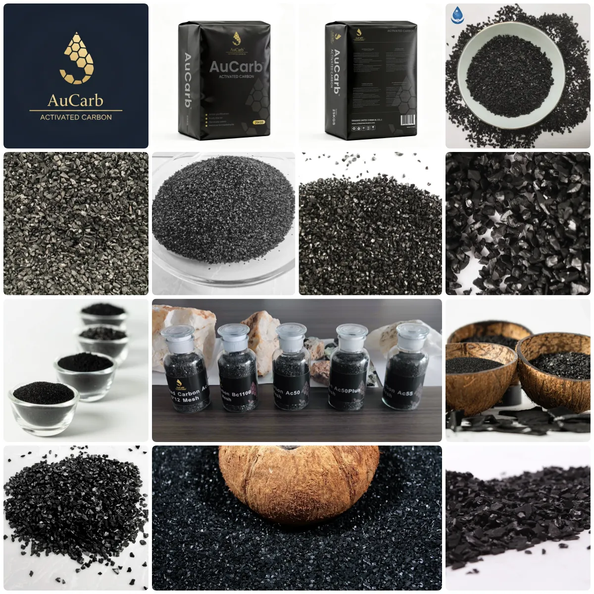 AuCarb™ Gold Recovery Activated Carbon Selection Guide - Coconut Shell gold recovery activated carbon extraction selection guide supplier coconut shell for mining CIP CIL CIC heap leach VAT leaching adsorption AuCarb BC1100 AC50 AC55 AC60 comparison manufacturer No. 3picture